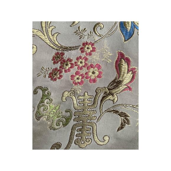 Vintage 90s Floral Metallic Cheongsam Coat - Made in USA - Picture 8 of 10